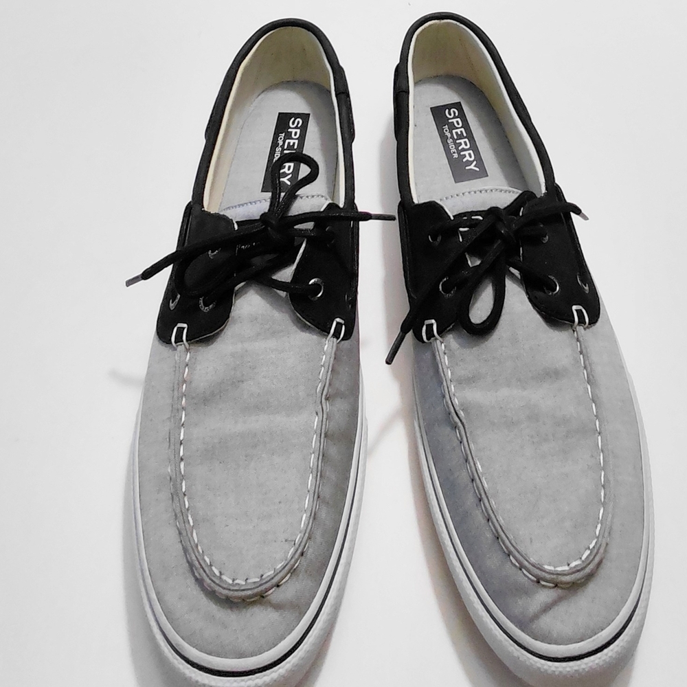 Sperry Top-Sider Two-Tone Gray & Black Men's Boat Shoes Size 13M
